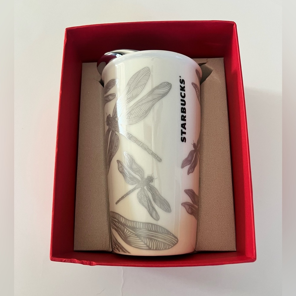 Starbucks 2014 Double Wall Traveler DOT Collection Dragonfly 12oz - Picture 2 of 3